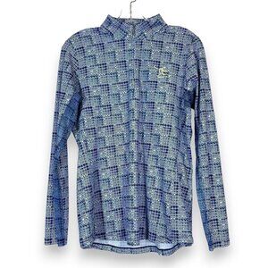 Golf Sun Shirt Blue Long Sleeve Zip Medium